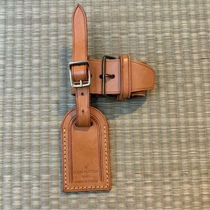 Louis Vuitton Tan Leather Luggage Tag
